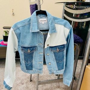 Brand 💙🤍 New 😃 Patchwork Crop Denim Jacket VIGOSS 🎁